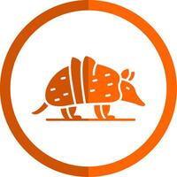 Armadillo Glyph Orange Circle Icon vector