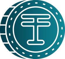 Tenge Glyph Gradient Round Corner Icon vector