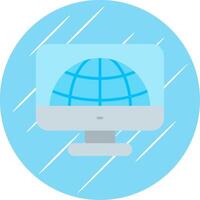 Monitor Flat Blue Circle Icon vector