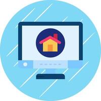 Home Flat Blue Circle Icon vector