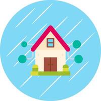 House Flat Blue Circle Icon vector