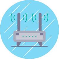 Router Flat Blue Circle Icon vector