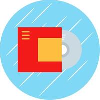 Disc Flat Blue Circle Icon vector