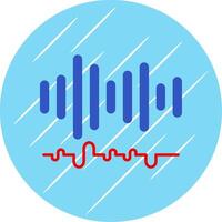 Audio Flat Blue Circle Icon vector