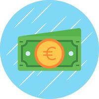 euro plano azul circulo icono vector