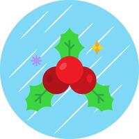 Mistletoe Flat Blue Circle Icon vector