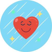 Relieved Flat Blue Circle Icon vector