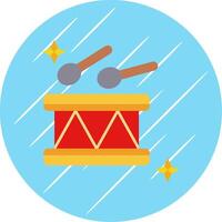 Drum Flat Blue Circle Icon vector