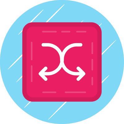 Shuffle Flat Blue Circle Icon