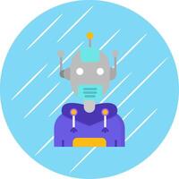 robot plano azul circulo icono vector