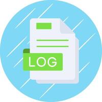 Log Flat Blue Circle Icon vector