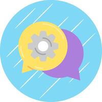 Gear Flat Blue Circle Icon vector