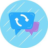 Syncing Flat Blue Circle Icon vector