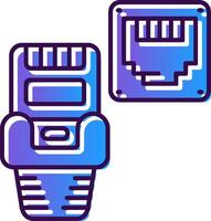 Ethernet Gradient Filled Icon vector