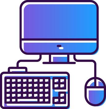 computadora degradado lleno icono vector