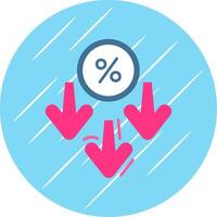 Discount Flat Blue Circle Icon vector