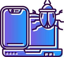 Bug Gradient Filled Icon vector