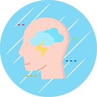 Brainstorm Flat Blue Circle Icon vector