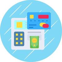 Atm Flat Blue Circle Icon vector