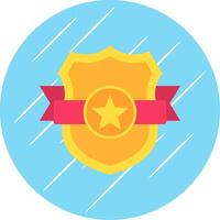 Shield Flat Blue Circle Icon vector