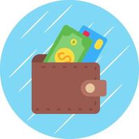 Wallet Flat Blue Circle Icon vector