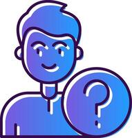 Question Gradient Filled Icon vector