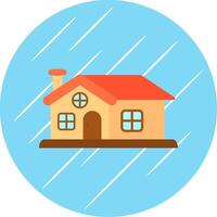 House Flat Blue Circle Icon vector