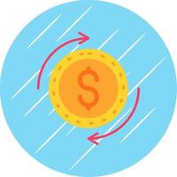 dólar plano azul circulo icono vector