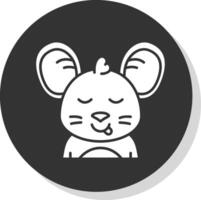 Tongue Glyph Grey Circle Icon vector