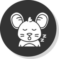 Sleep Glyph Grey Circle Icon vector