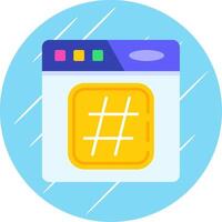 hashtag plano azul circulo icono vector