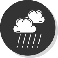 lluvia glifo gris circulo icono vector