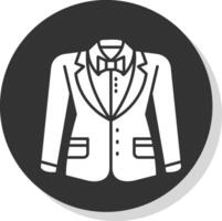 chaqueta de sport glifo gris circulo icono vector