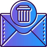 Dustbin Gradient Filled Icon vector