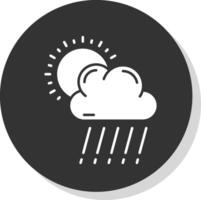 lluvia glifo gris circulo icono vector