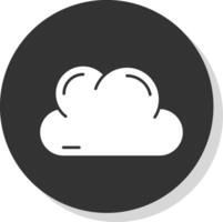 nube glifo gris circulo icono vector