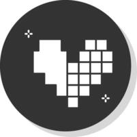 Pixel Glyph Grey Circle Icon vector