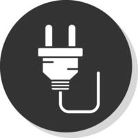 Plug Glyph Grey Circle Icon vector