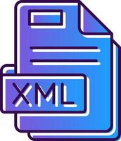 Xml Gradient Filled Icon vector