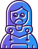 Sad Gradient Filled Icon vector