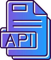 Api Gradient Filled Icon vector