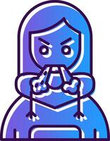 Angry Gradient Filled Icon vector