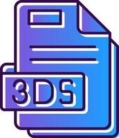 3ds degradado lleno icono vector