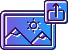 Export Gradient Filled Icon vector