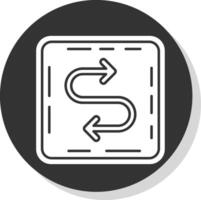 Zigzag Glyph Grey Circle Icon vector