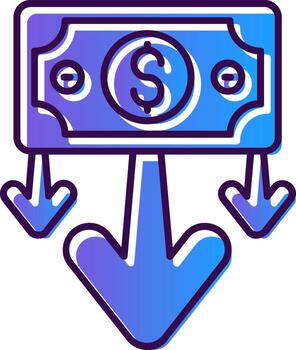 Decrease Gradient Filled Icon vector