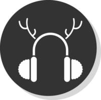 Earmuffs Glyph Grey Circle Icon vector