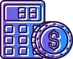 Calculator Gradient Filled Icon vector