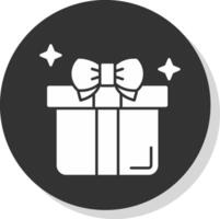 Gift Glyph Grey Circle Icon vector