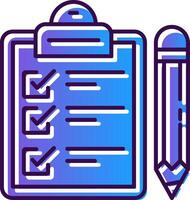 Exam Gradient Filled Icon vector